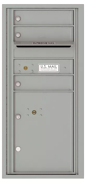 Florence 4C Horizontal Mailbox - 3 Tenant Doors, 1 Parcel Locker - Front Loading - ADA Compliant Max Height - USPS Access