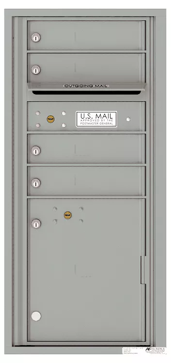 Florence 4C Horizontal Mailbox - ADA Compliant Max Height - 4 Doors, 1 Parcel Locker - USPS Access