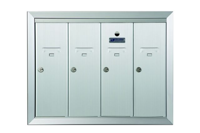 4 Door Recessed Vertical Replacement Mailboxes- Anodized Aluminum