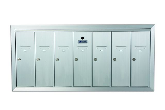 7 Door Recessed Vertical Replacement Mailboxes- Anodized Aluminum - 12507HA