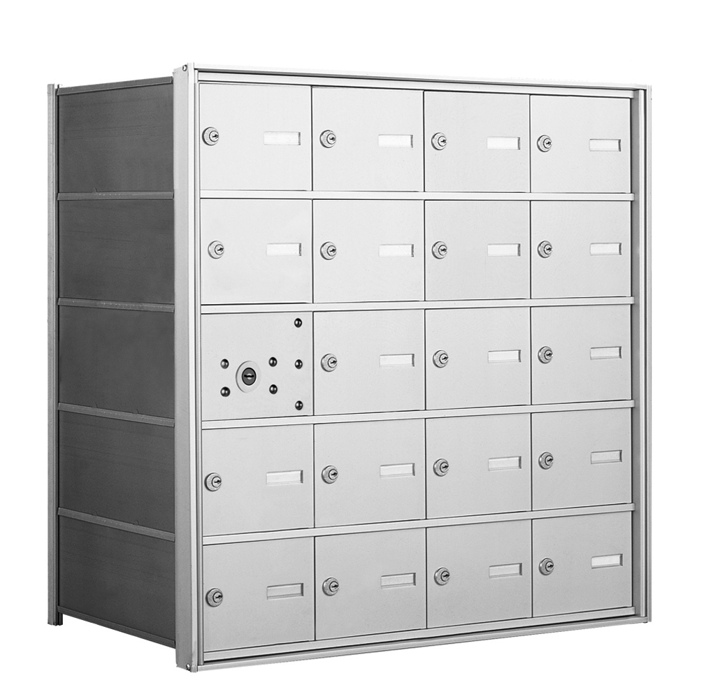 4B Horizontal Mailbox Center in Anodized Aluminum Finish - 19 Tenant Doors And 1 USPS Master Door