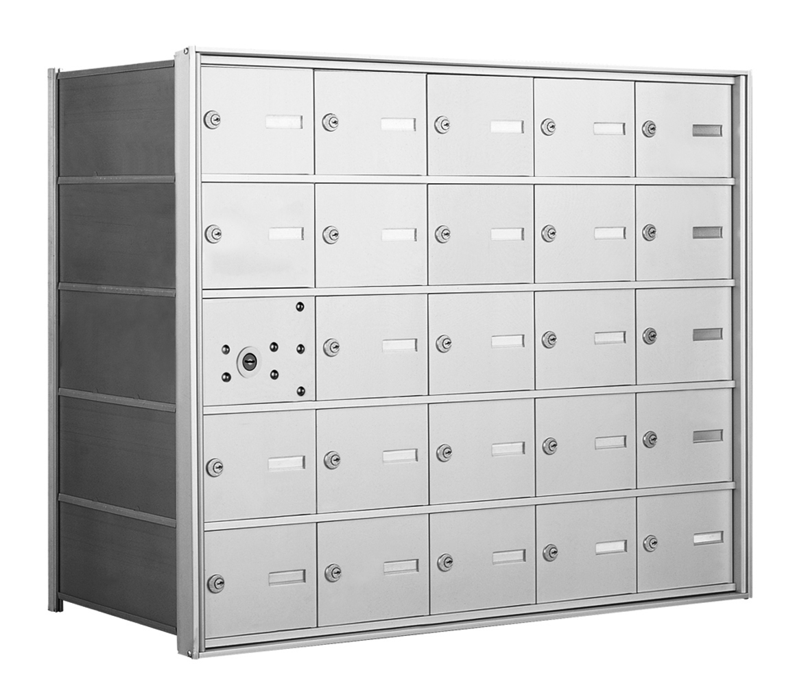 4B Horizontal Mailbox Center in Anodized Aluminum Finish - 24 Tenant Doors And 1 USPS Master Door