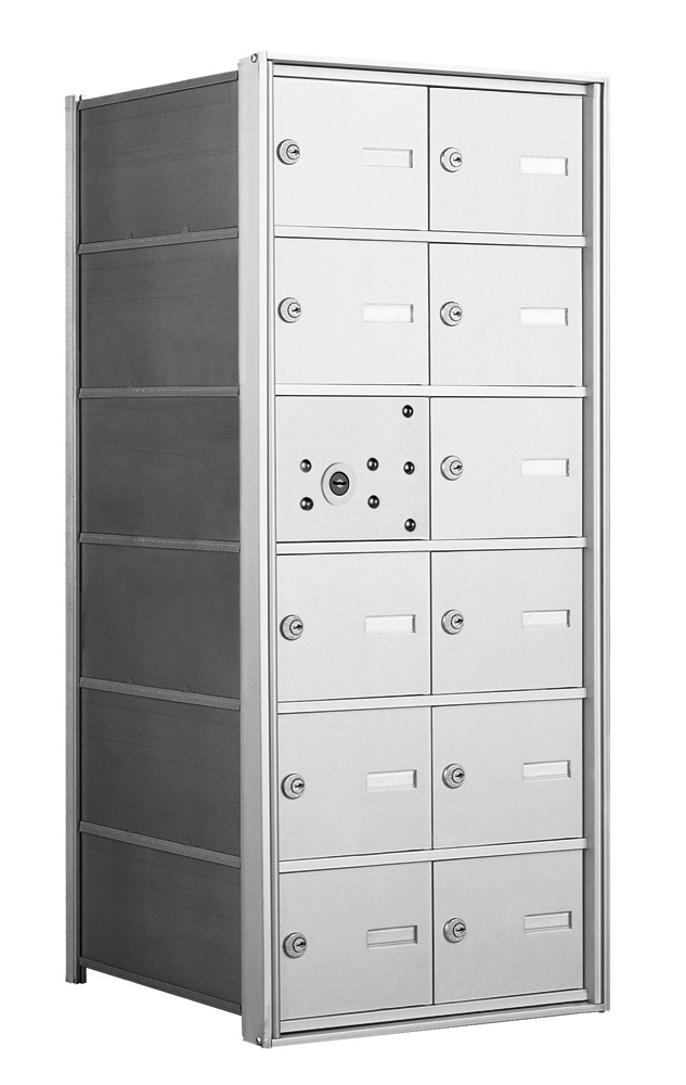 4B Horizontal Mailbox Center in Anodized Aluminum Finish - 11 Tenant Doors