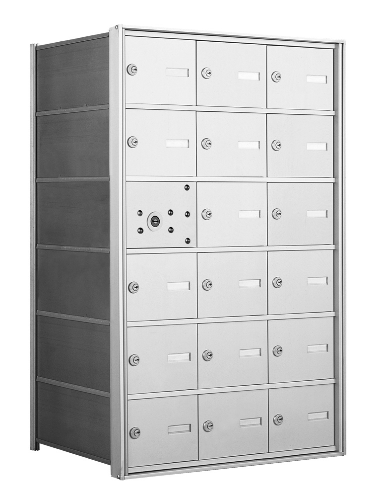 4B Horizontal Mailbox Center in Anodized Aluminum Finish - 17 Tenant Doors And 1 USPS Master Door