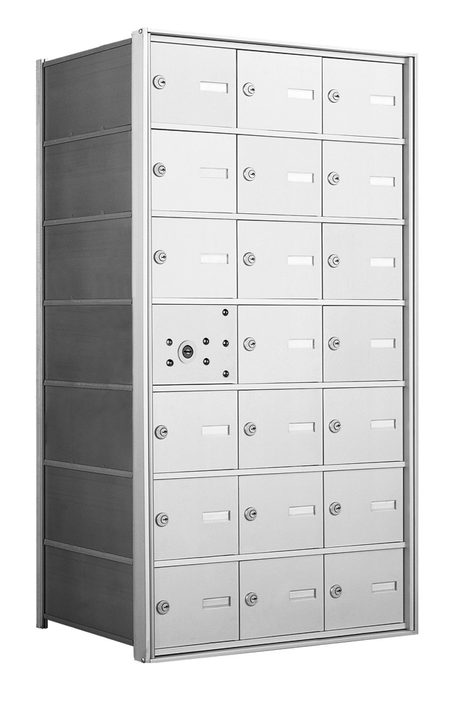 4B Horizontal Mailbox Center in Anodized Aluminum Finish - 20 Tenant Doors And 1 USPS Master Door