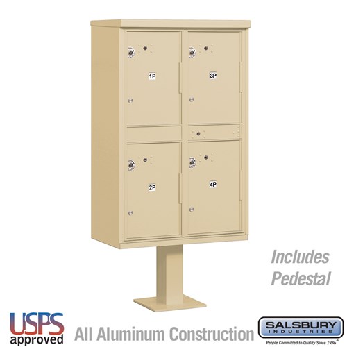 Salsbury Outdoor Parcel Locker with 4 Compartments with USPS Access – Type II