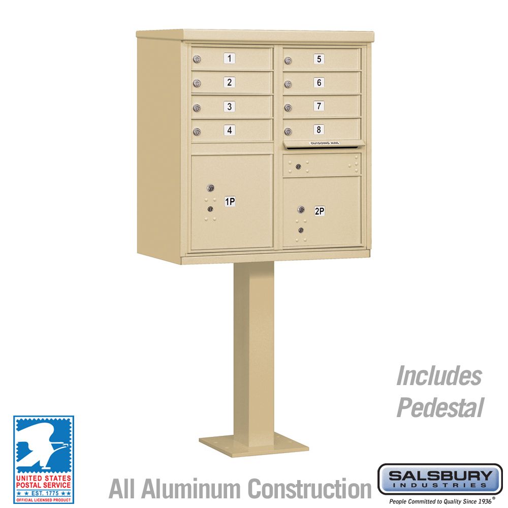 Salsbury Cluster Box Unit with 8 Doors and 2 Parcel Lockers with USPS Access – Type I