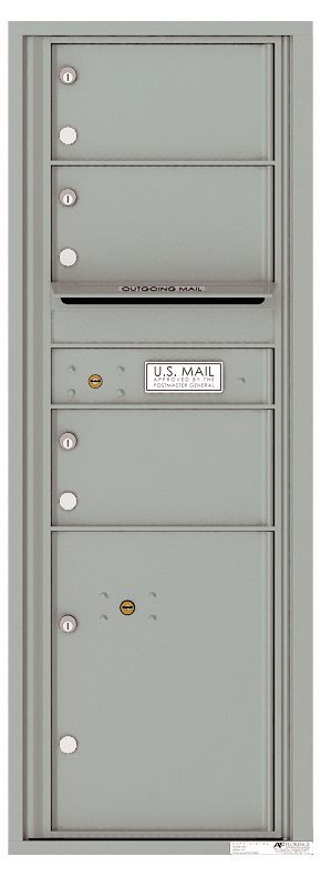 Florence 4C Horizontal Mailbox - 13 Doors High - 3 Doors, 1 Parcel Locker - USPS Access