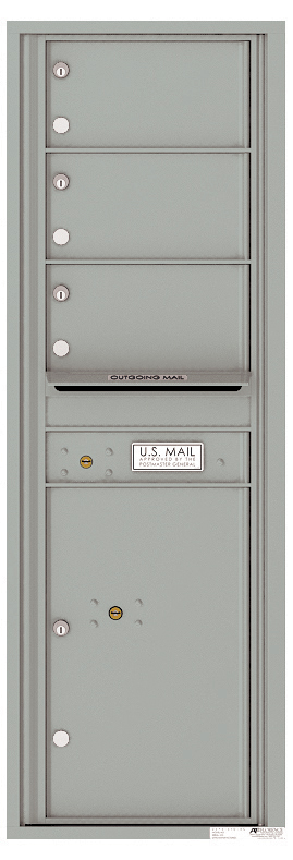 Florence 4C Horizontal Mailbox - 3 Tenant Doors, 1 Parcel Locker - Front Loading - 14 Doors High - USPS Access