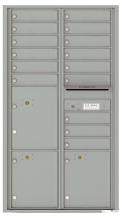 Versatile Front Loading Commercial Mailbox with 15 Tenant Doors and 3 Parcel Lockers