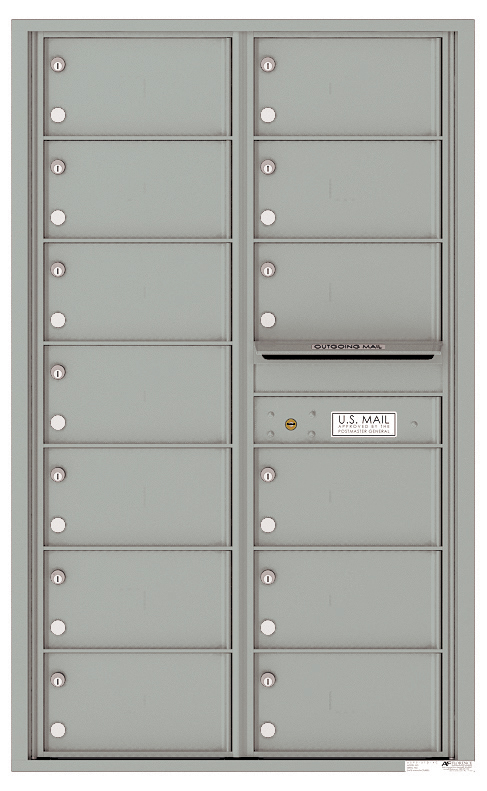 Florence 4C Horizontal Mailbox - 13 Tenant Doors - Front Loading - 14 Doors High - Private Access