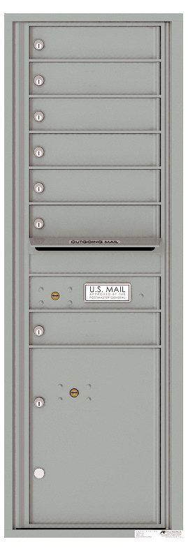 4C Horizontal Mailbox - 7 Tenant Doors and 1 Parcel Locker - Single Column