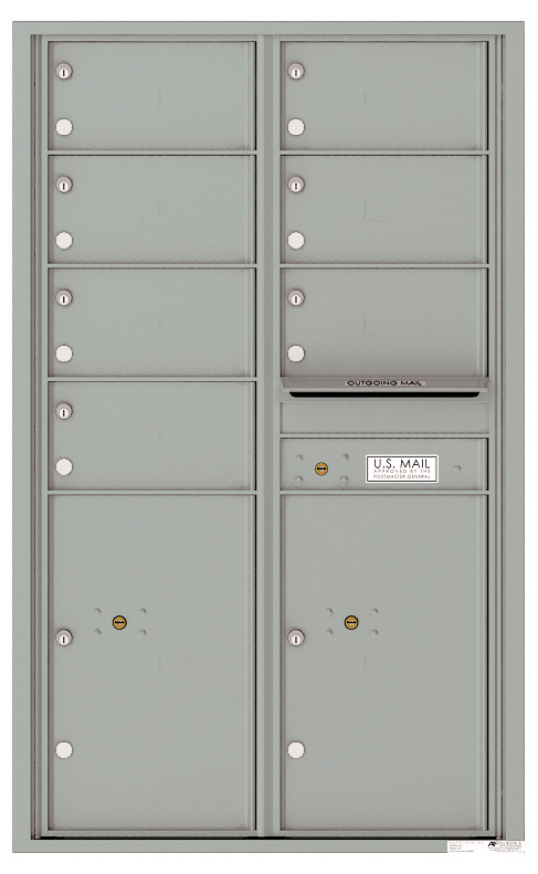 Florence 4C Horizontal Mailbox - 14 Doors High - 7 Doors, 2 Parcel Lockers - USPS Access