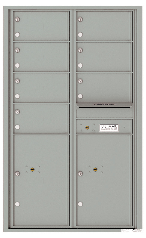 4C Horizontal Mailbox - 7 Tenant Doors and 2 Parcel Lockers - Double Column
