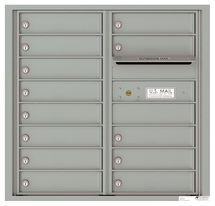 Florence 4C Horizontal Mailbox - 13 Tenant Doors - Front Loading - 8 Doors High - USPS Access