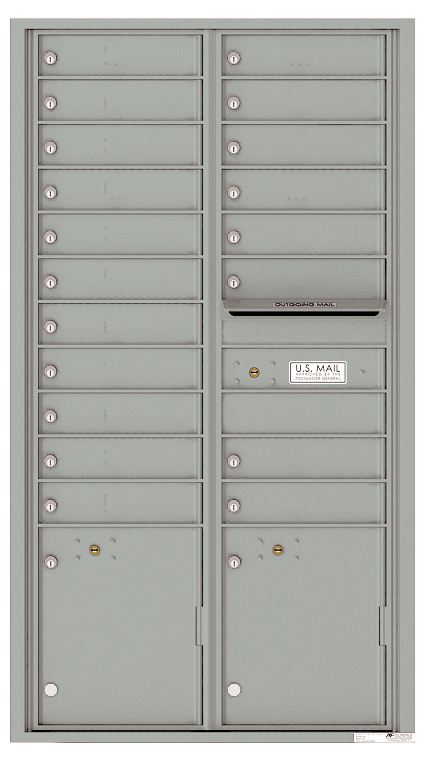 Florence 4C Horizontal Mailbox - 19 Tenant Doors, 2 Parcel Lockers - Front Loading - Max Height - USPS Access
