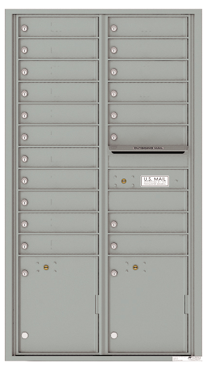 4C Horizontal Mailbox with 19 Tenant Compartments and 2 Parcel Lockers - Mailbox