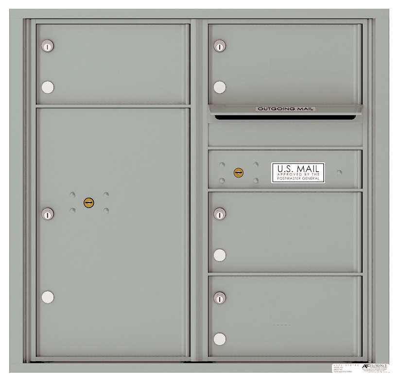 Florence 4C Horizontal Mailbox - 8 Doors High - 4 Doors, 1 Parcel Locker - USPS Access