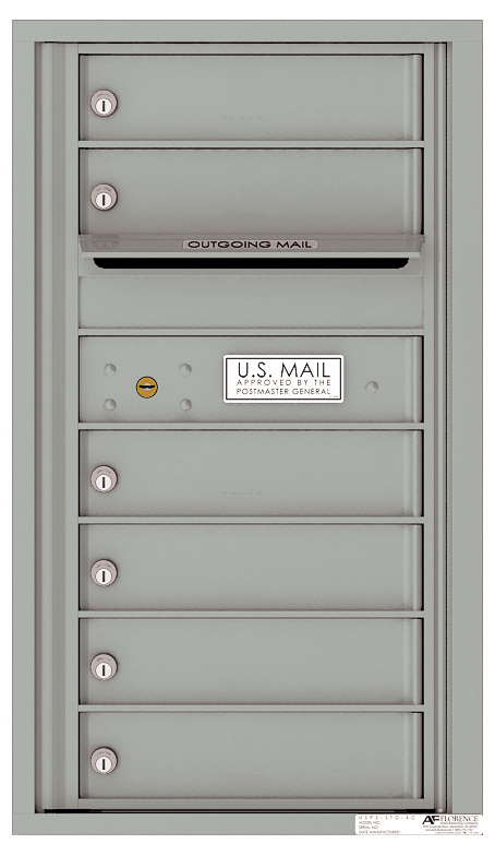 Front Loading Commercial Mailbox with 6 Tenant Compartments