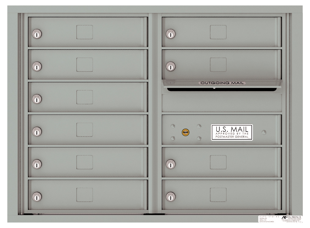 Florence 4C Horizontal Mailbox - 6 Doors High - 10 Doors - USPS Access