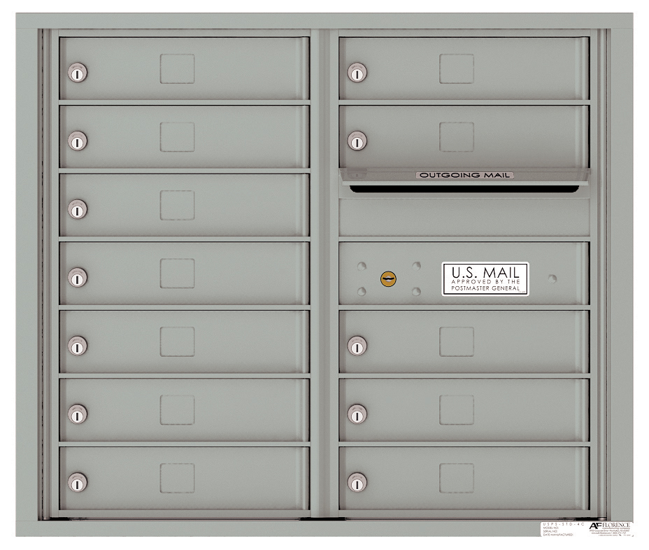 Florence 4C Horizontal Mailbox - 7 Doors High - 12 Doors - USPS Access