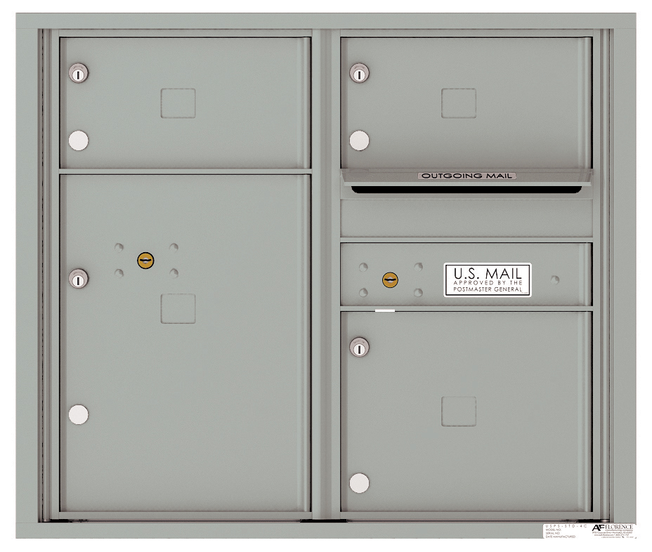 4C Horizontal Mailbox with 3 Tenant Doors and 1 Parcel Locker