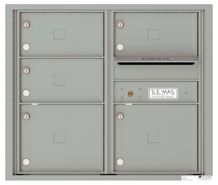 Florence 4C Horizontal Mailbox - 7 Doors High - 5 Doors - Double Column USPS Access
