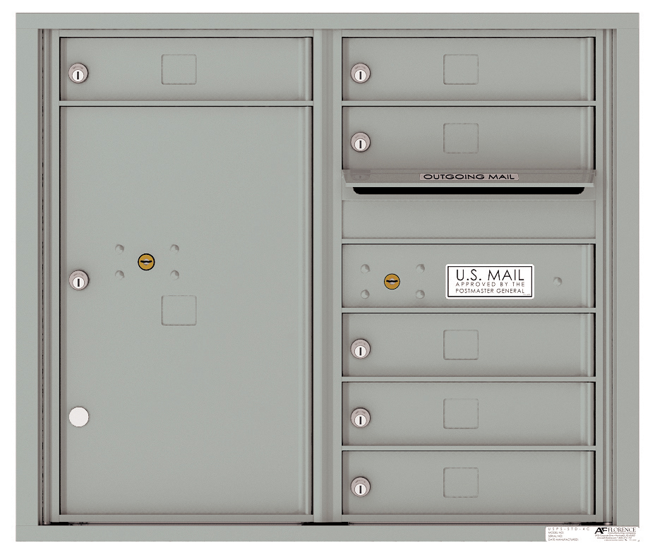 4C Horizontal Mailbox with 6 Tenant Doors and 1 Parcel Locker