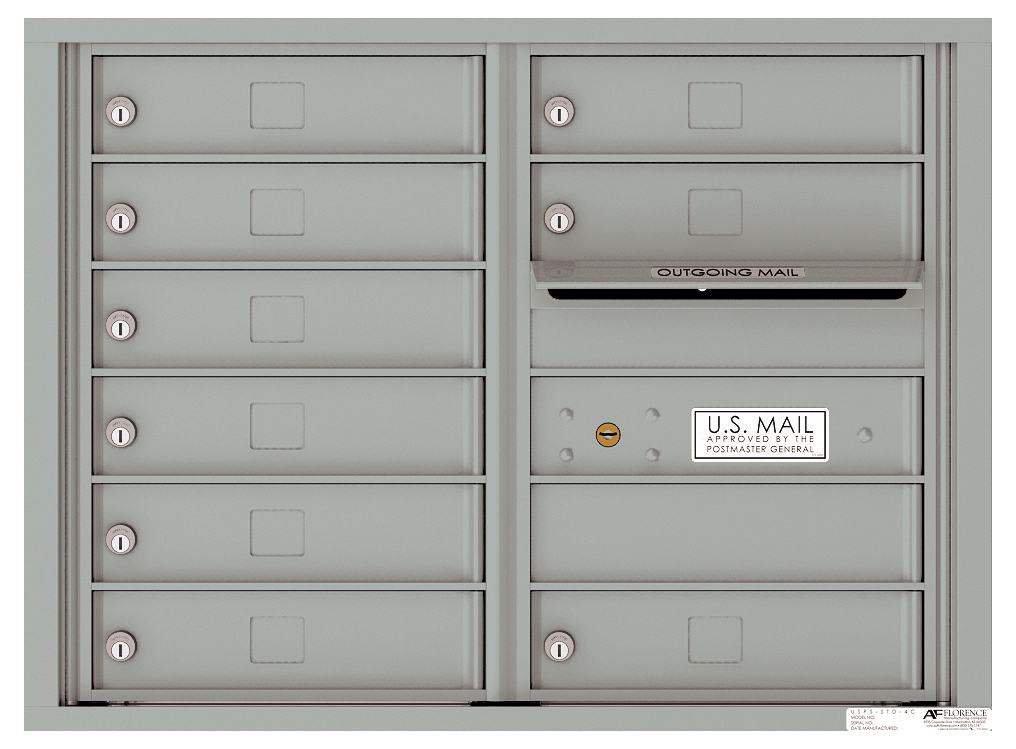 Florence 4C Horizontal Mailbox - 6 Doors High - 9 Doors - USPS Access