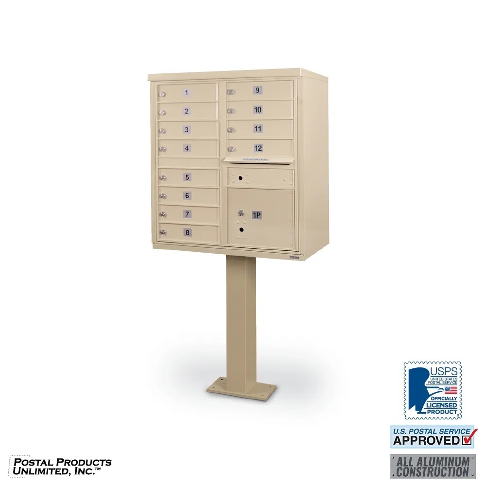 12 Door F Spec Cluster Box Unit with Pedestal