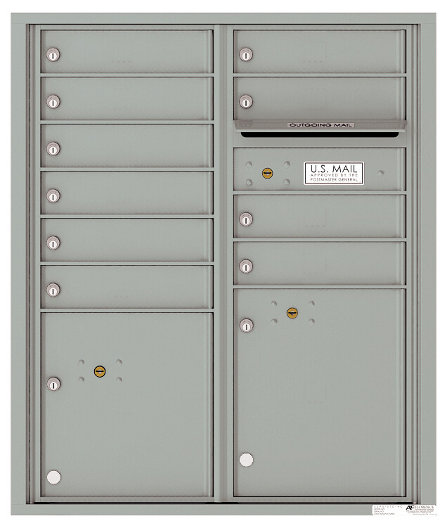 Florence 4C Horizontal Mailbox - 10 Tenant Doors, 2 Parcel Lockers - Front Loading - ADA Compliant Max Height - USPS Access