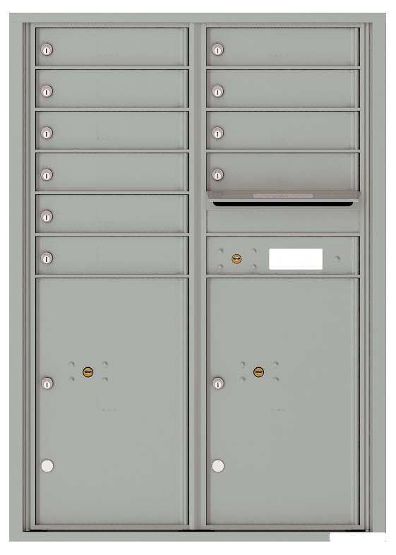 4C Horizontal Mailbox with 10 Tenant Doors and 2 Parcel Lockers - Double Column