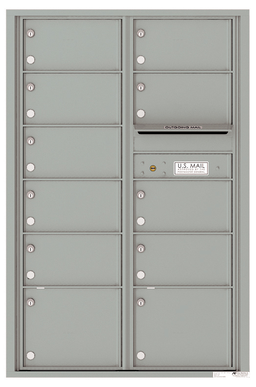 4C Horizontal Mailbox with 11 Tenant Compartments and Outgoing Mail Slot - Double Column