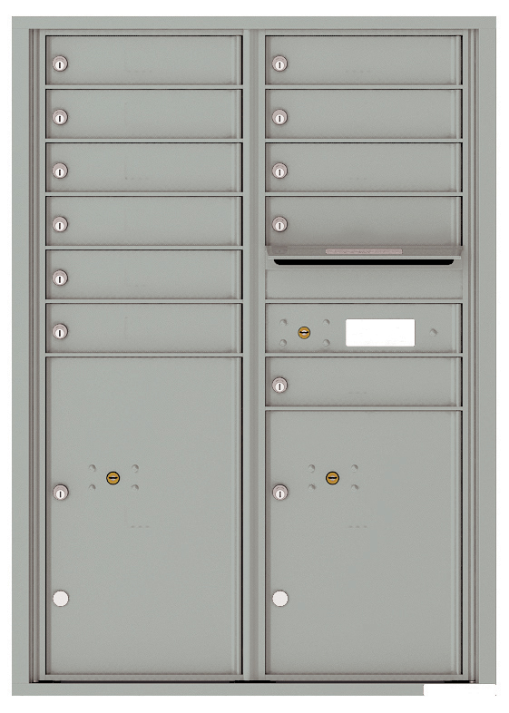 Florence 4C Horizontal Mailbox - 11 Tenant Doors, 2 Parcel Lockers - Front Loading - 12 Doors High - USPS Access