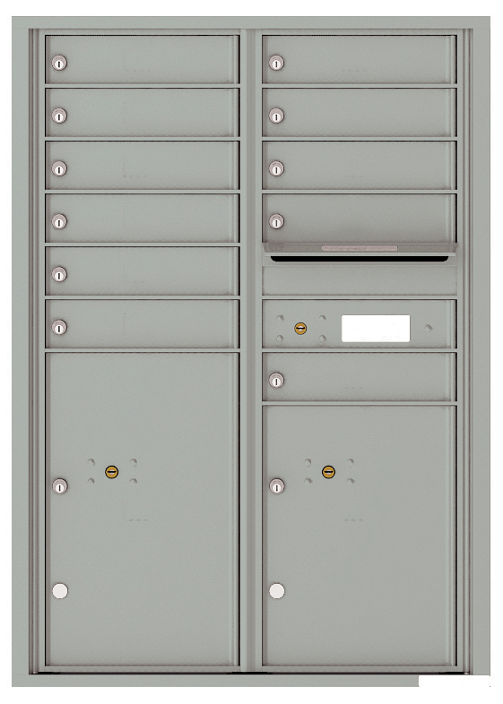 4C Horizontal Mailbox with 11 Tenant Doors and 2 Parcel Lockers - Double Column
