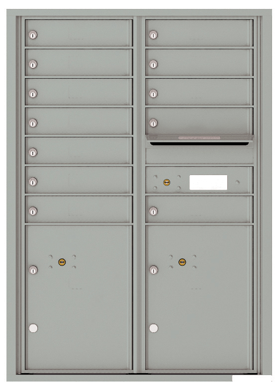 Florence 4C Horizontal Mailbox - 12 Tenant Doors, 2 Parcel Lockers - Front Loading - 12 Doors High - USPS Access