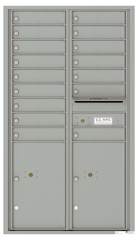 4C Horizontal Mailbox with 16 Tenant Doors and 2 Parcel Lockers