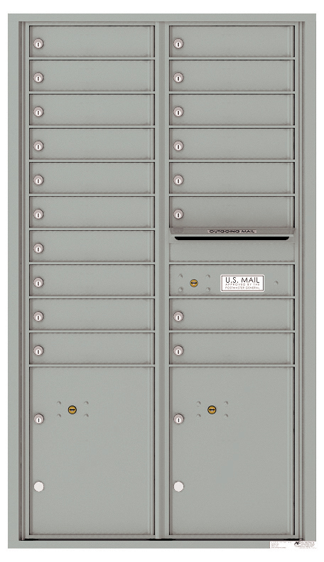 4C Horizontal Mailbox with 18 Tenant Doors and 2 Parcel Lockers