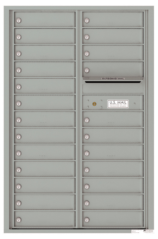 4C Horizontal Mailbox with 24 Tenant Compartments and Outgoing Mail Slot - Double Column