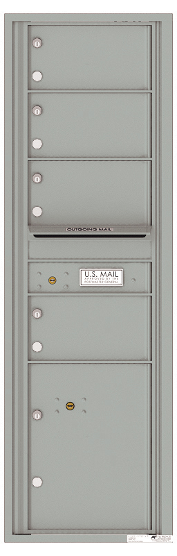 Florence 4C Horizontal Mailbox - 4 Tenant Doors, 1 Parcel Locker - Front Loading - 15 Doors High - USPS Access