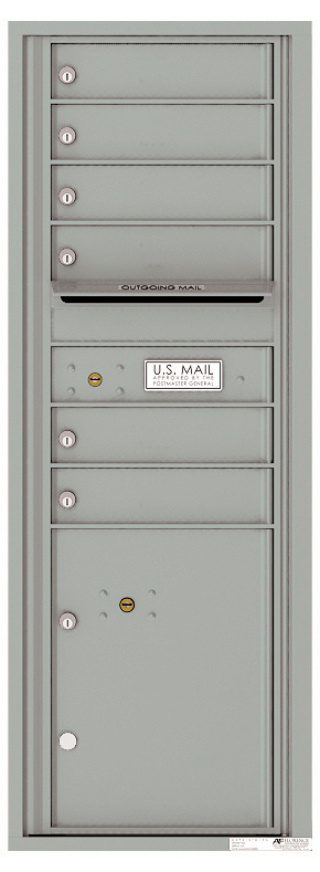 Florence 4C Horizontal Mailbox - 6 Tenant Doors, 1 Parcel Locker - Front Loading - 13 Doors High - USPS Access