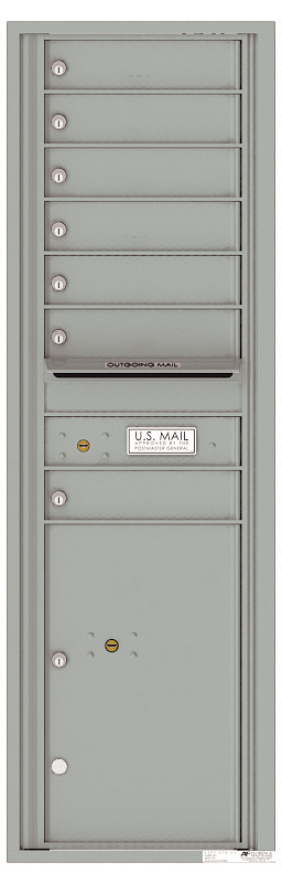 Florence 4C Horizontal Mailbox - 15 Doors High - 7 Doors, 1 Parcel Locker - USPS Access