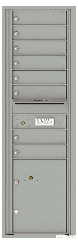 Florence 4C Horizontal Mailbox - 15 Doors High - 8 Doors, 1 Parcel Locker - USPS Access