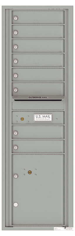 4C Horizontal Mailbox with 8 Tenant Doors and 1 Parcel Locker