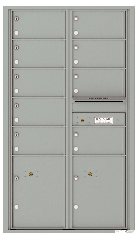 Florence 4C Horizontal Mailbox - 15 Doors High - 9 Doors, 2 Parcel Lockers - USPS Access