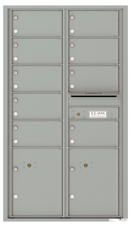 4C Horizontal Mailbox with 9 Tenant Doors and 2 Parcel Lockers