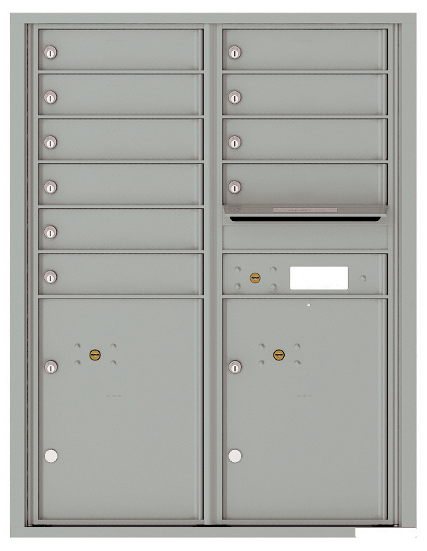 Florence 4C Horizontal Mailbox - 11 Doors High - 10 Doors, 2 Parcel Lockers - USPS Access