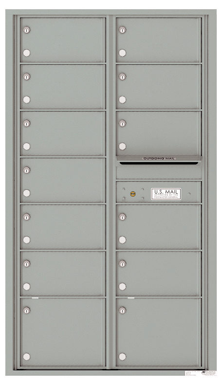 Florence 4C Horizontal Mailbox - 13 Tenant Doors - Front Loading - 15 Doors High - Double Column - Private Access