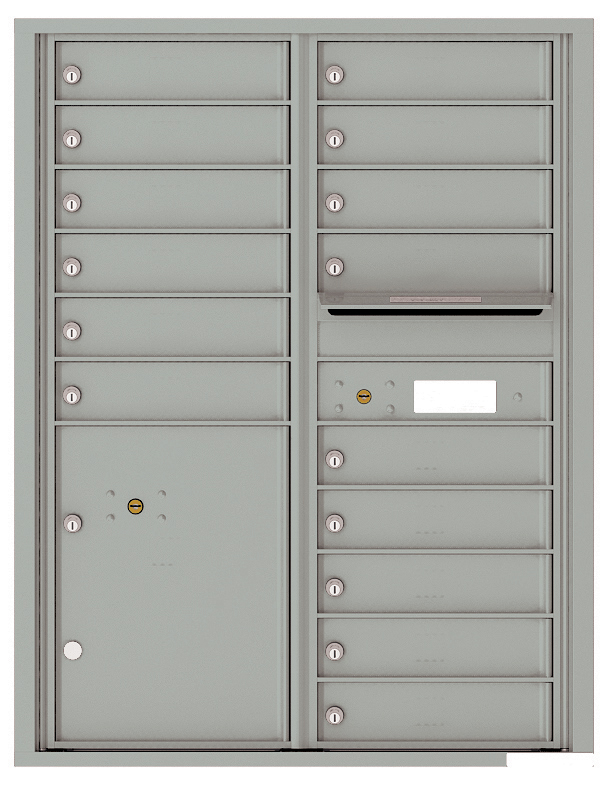 Florence 4C Horizontal Mailbox - 11 Doors High - 15 Doors, 1 Parcel Locker - USPS Access