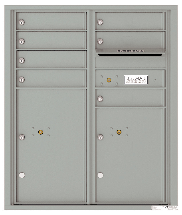 Florence 4C Horizontal Mailbox - ADA Compliant Max Height - 7 Doors, 2 Parcel Lockers - USPS Access